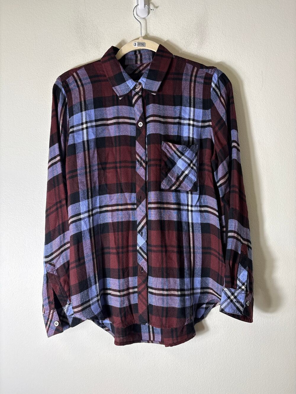 Rails Blue and Merlot Flannel Long Sleeve Shirt Sz S